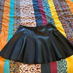 Polo Ralph Lauren Black Leather Skirt